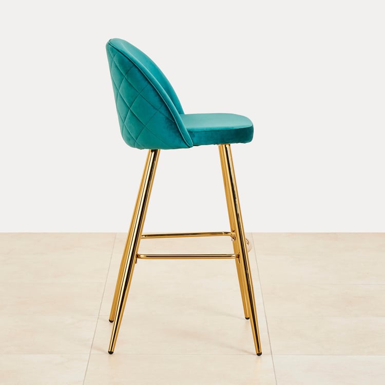 Monarch Velvet Bar Chair - Green