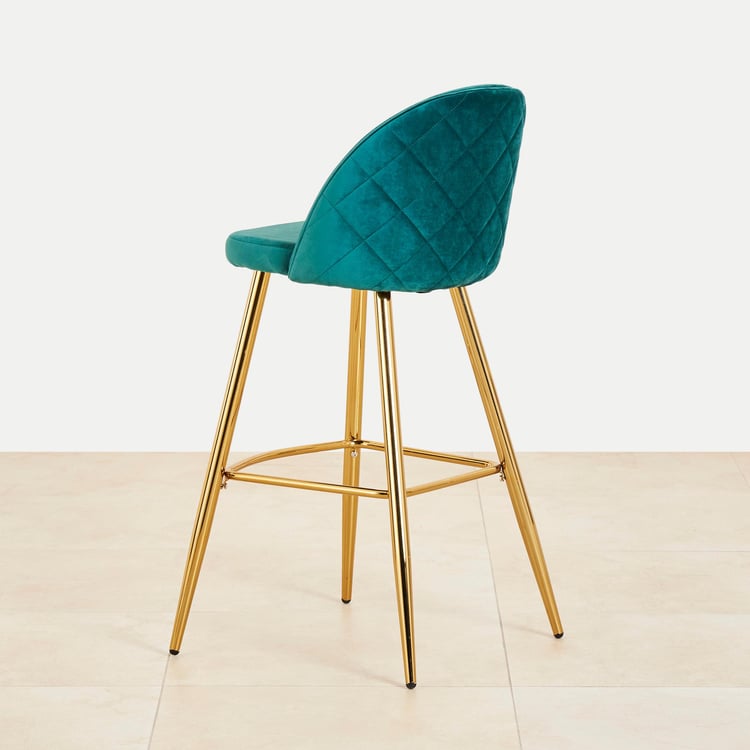 Monarch Velvet Bar Chair - Green