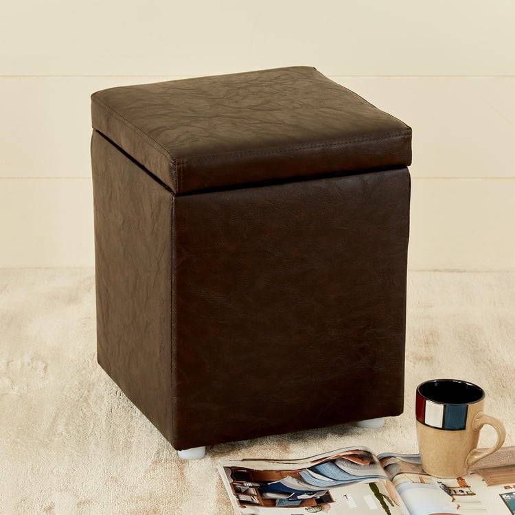 Andaman Nxt Fabric Ottoman with Storage - Brown