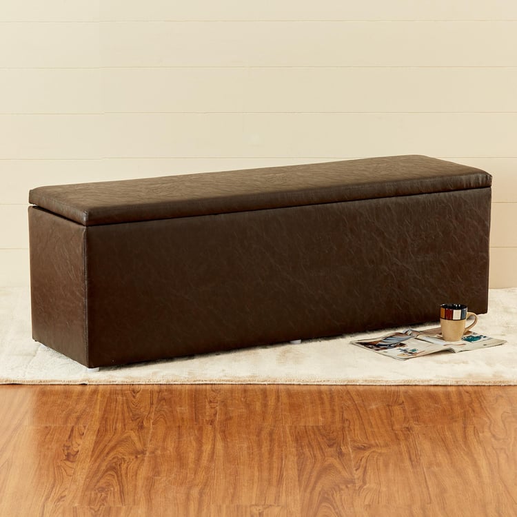 Andaman Nxt Fabric Ottoman with Storage - Brown