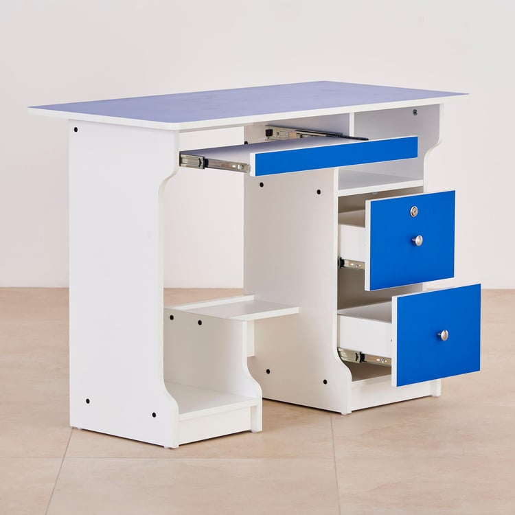 Helios Kidopia Kids Computer Table - White and Blue