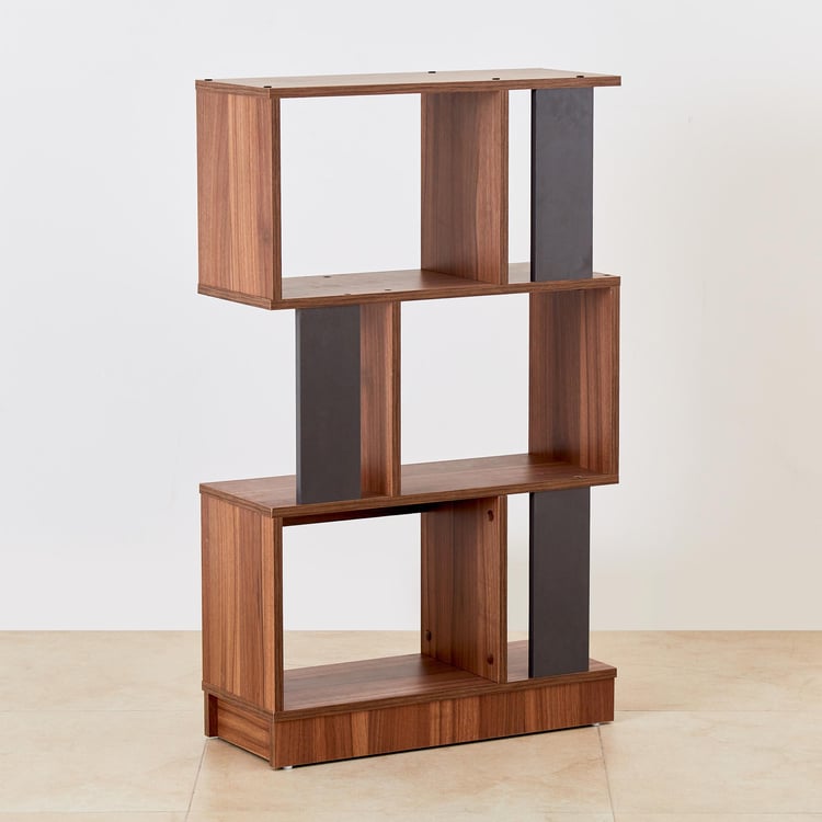 Helios Quadro 3-Tier Book Shelf - Brown