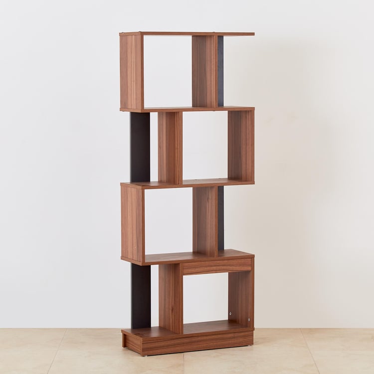 Helios Quadro Leon 4-Tier Book Shelf - Brown