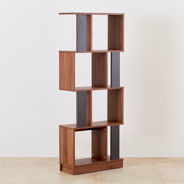 Helios Quadro Leon 4-Tier Book Shelf - Brown