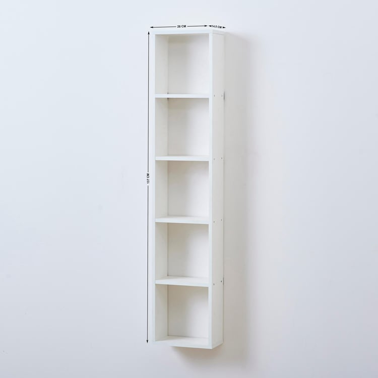 Helios Reynan 5-Tier Book Shelf - White