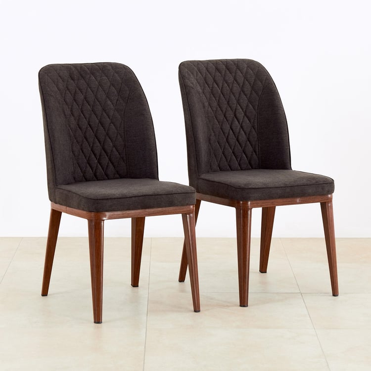 Jordon Set of 2 Fabric Dining Chairs - Brown