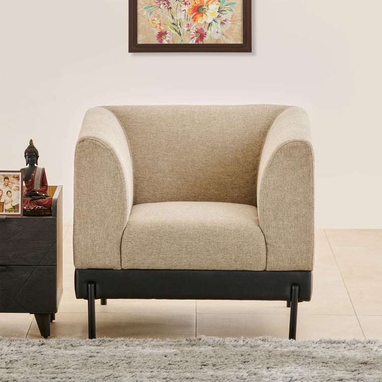 Kiro Fabric 1-Seater Sofa - Beige