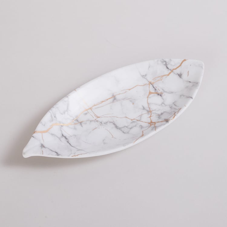 Fiesta Melamine Printed Leaf Shaped Platter - 28x12cm