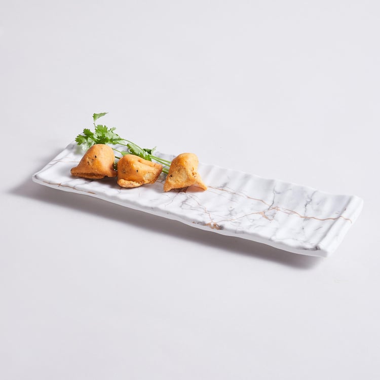 Silvano Melamine Printed Snack Platter - 32x10cm