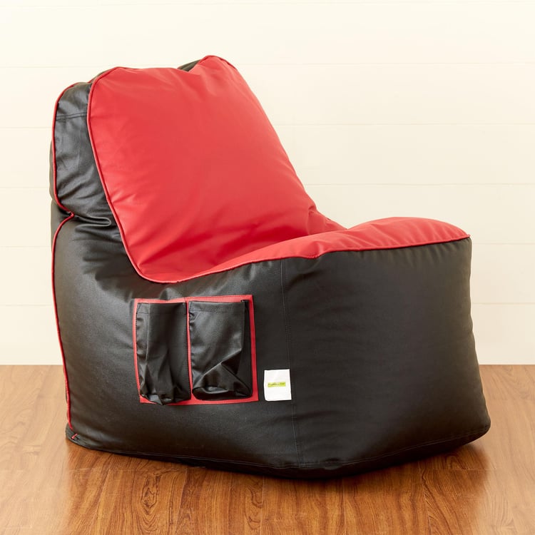 Champion Faux Leather Rester Bean Bag with Beans - Black