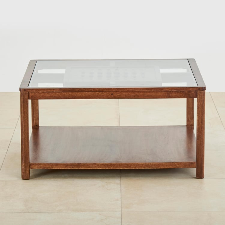 Serenity Glass Top Coffee Table - Brown