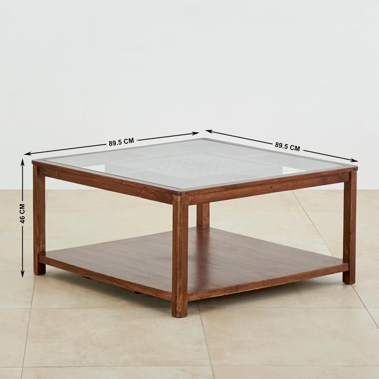 Serenity Glass Top Coffee Table - Brown