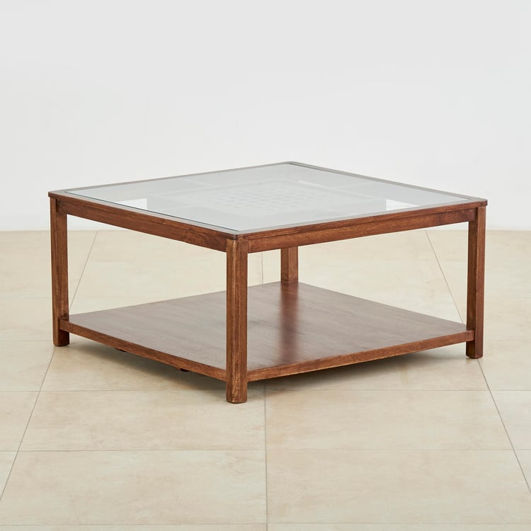 Serenity Glass Top Coffee Table - Brown