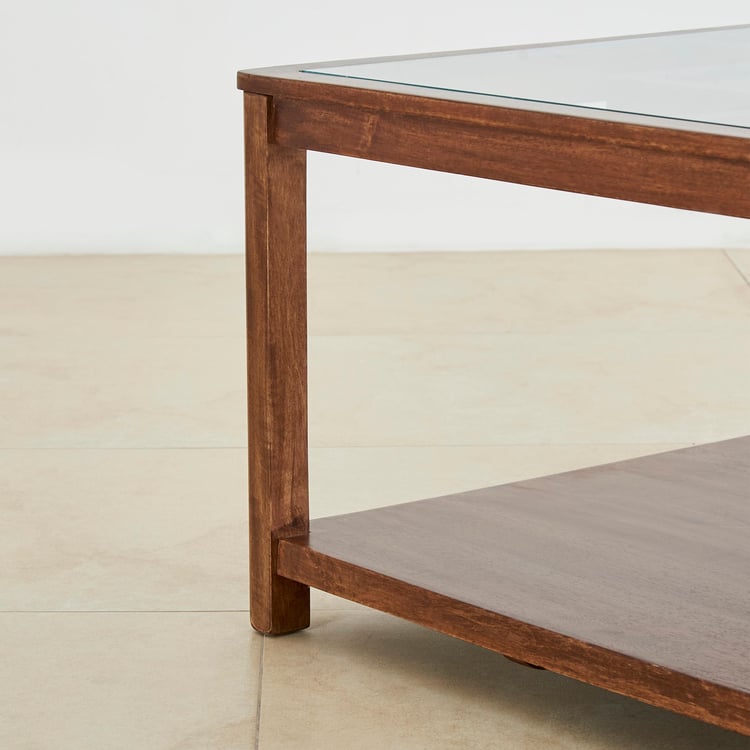 Serenity Glass Top Coffee Table - Brown