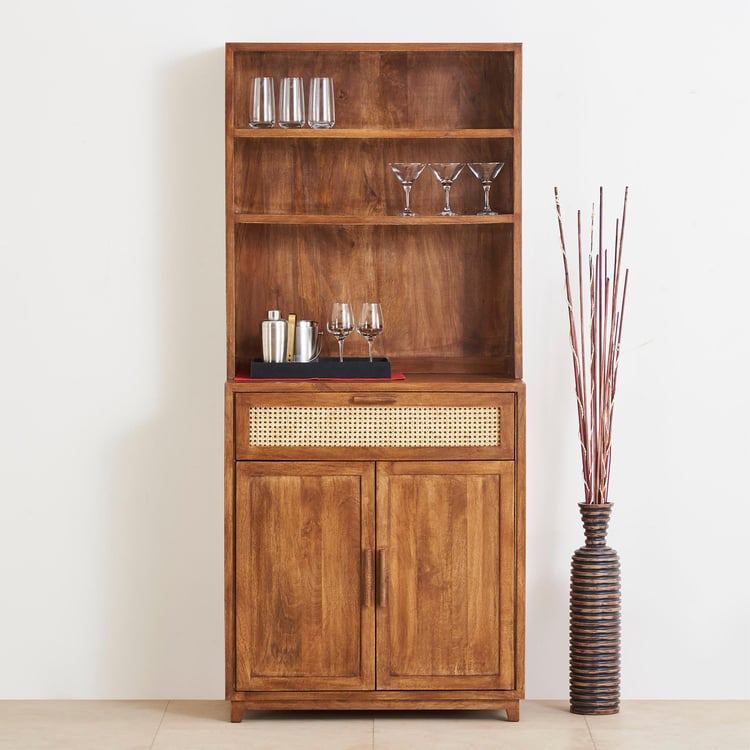 Cane Connection Mango Wood Bar Cabinet - Brown