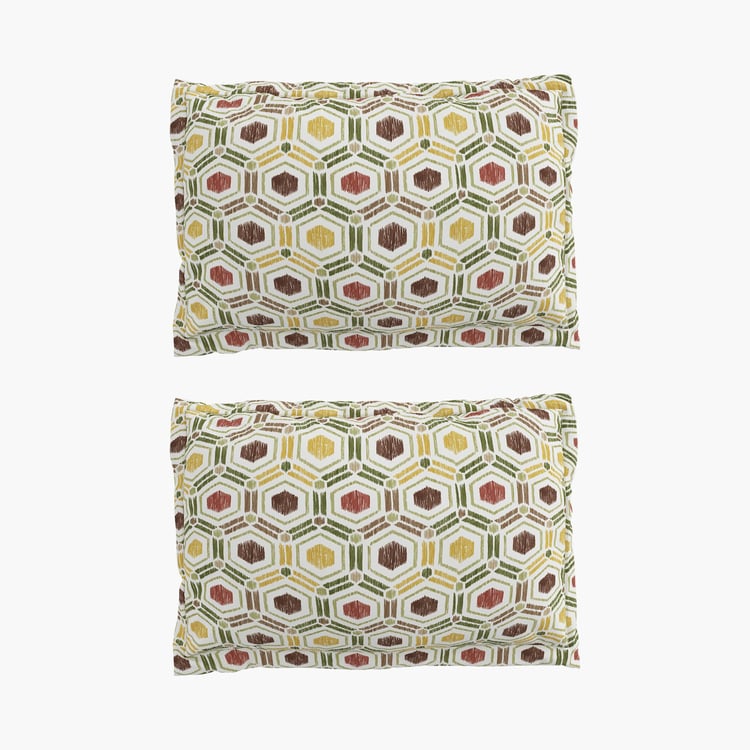 Medley Blissful Nature Cotton 180TC Printed 3Pcs Super King Bedsheet Set
