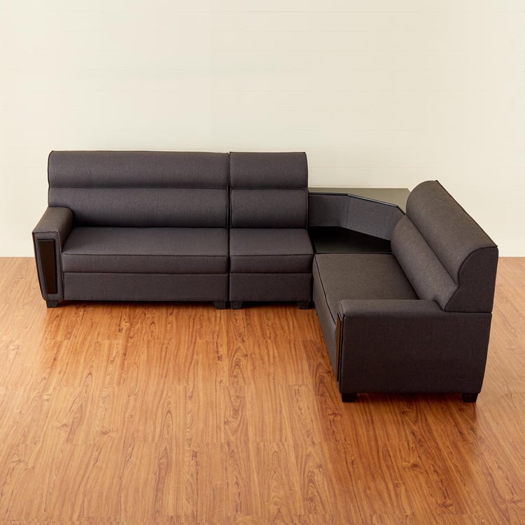Helios Prixa Fabric 5-Seater Right Corner Sectional Sofa - Brown
