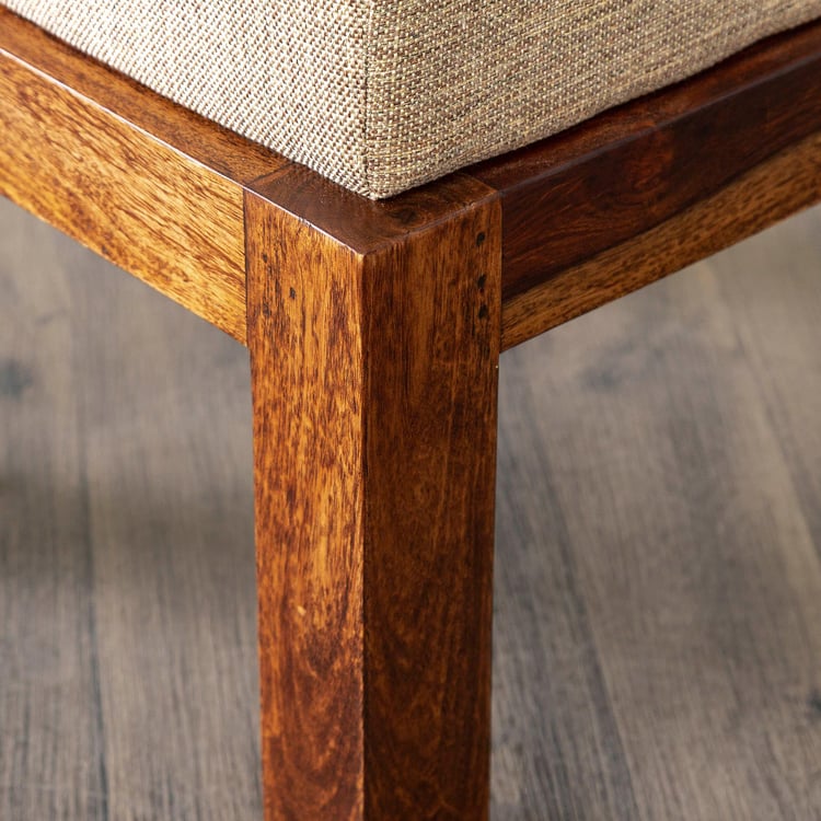 Helios Jolly Sheesham Wood Coffee Table with Stools - Brown