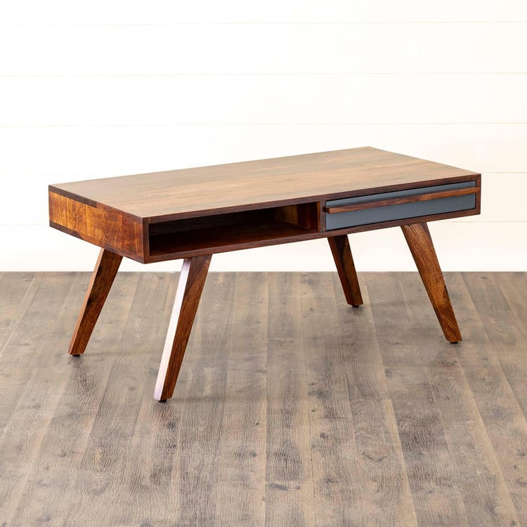 Helios Swastik Sandar Sheesham Wood Coffee Table - Brown