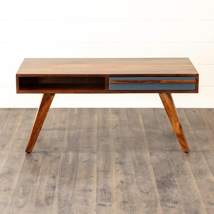 Helios Swastik Sandar Sheesham Wood Coffee Table - Brown