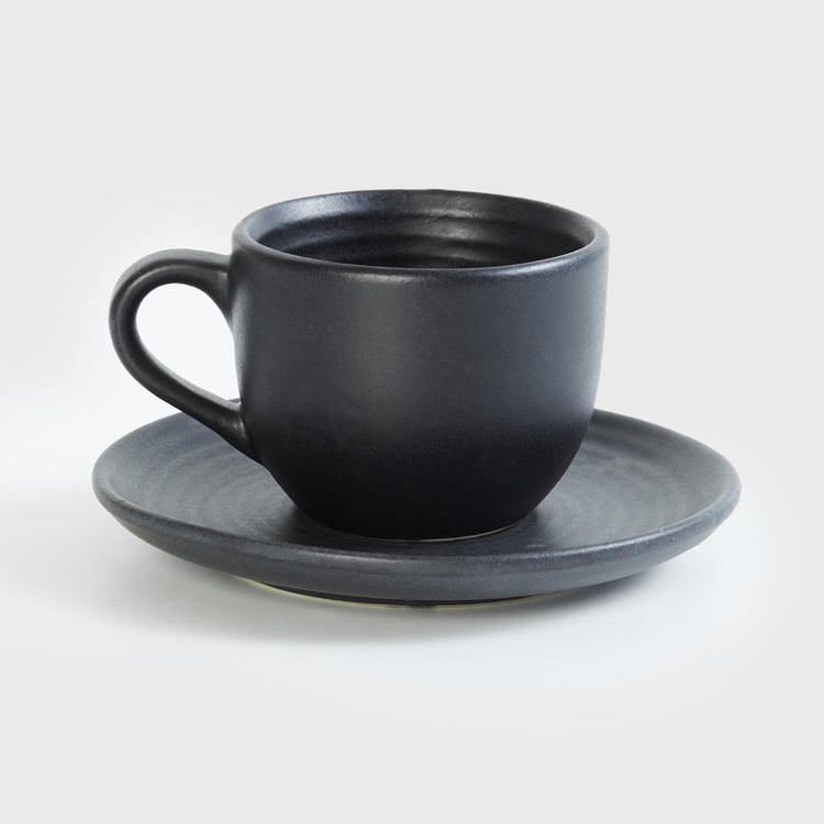 Raisin Stoneware Cup and Saucer