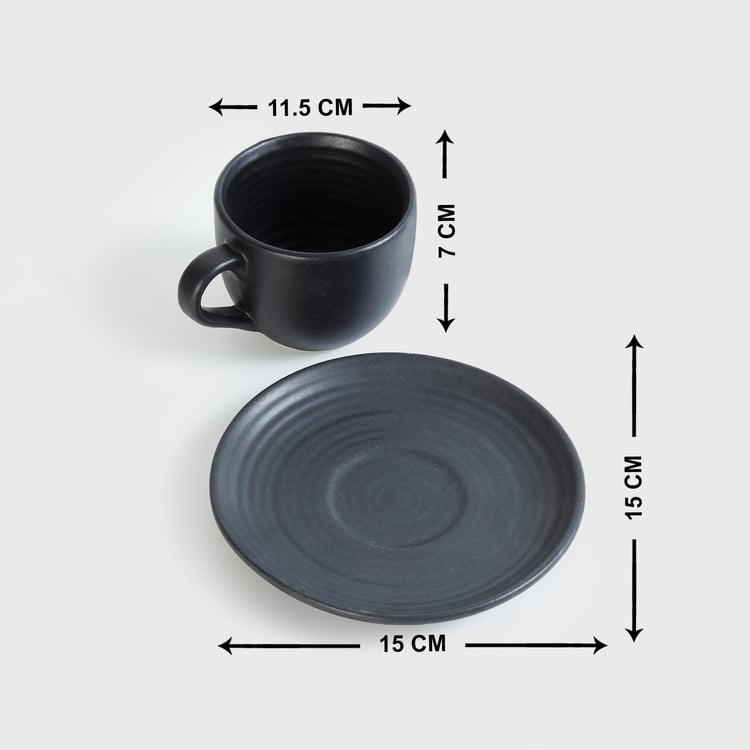 Raisin Stoneware Cup and Saucer