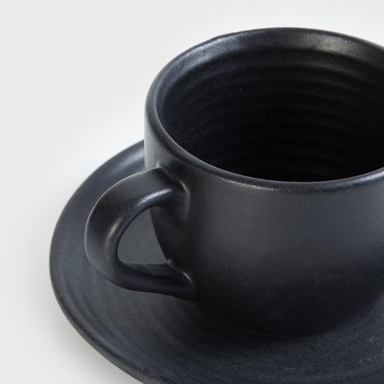 Raisin Stoneware Cup and Saucer