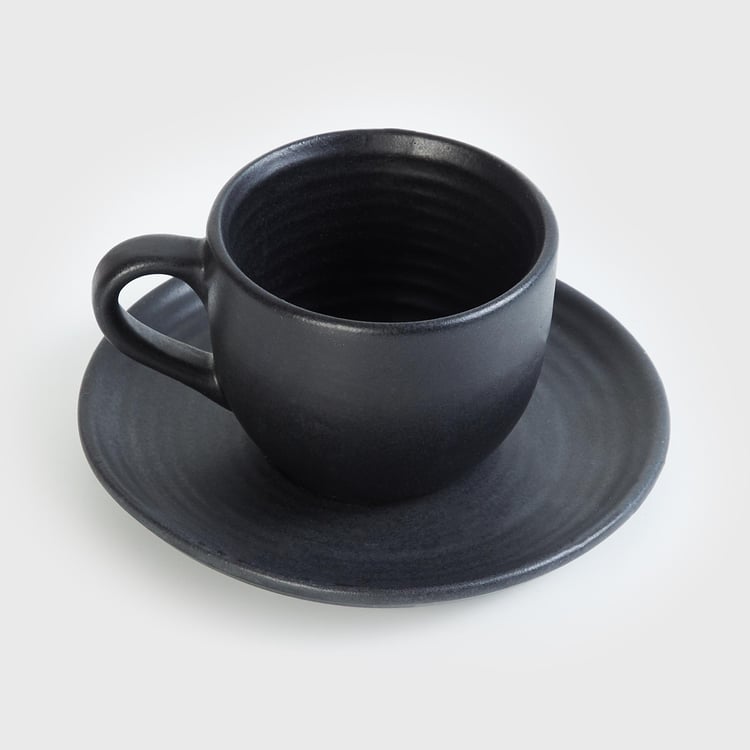 Raisin Stoneware Cup and Saucer