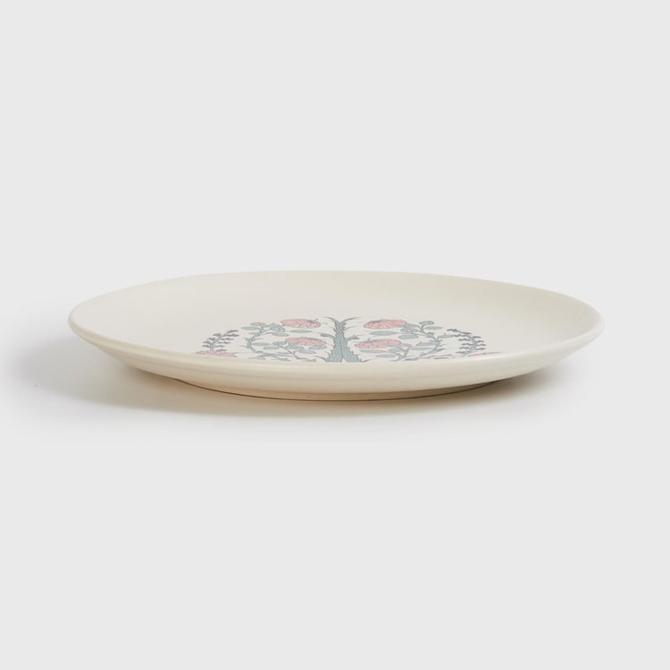 Fiesta White Floral Matt Stoneware Dinner Plate - 26.5cm