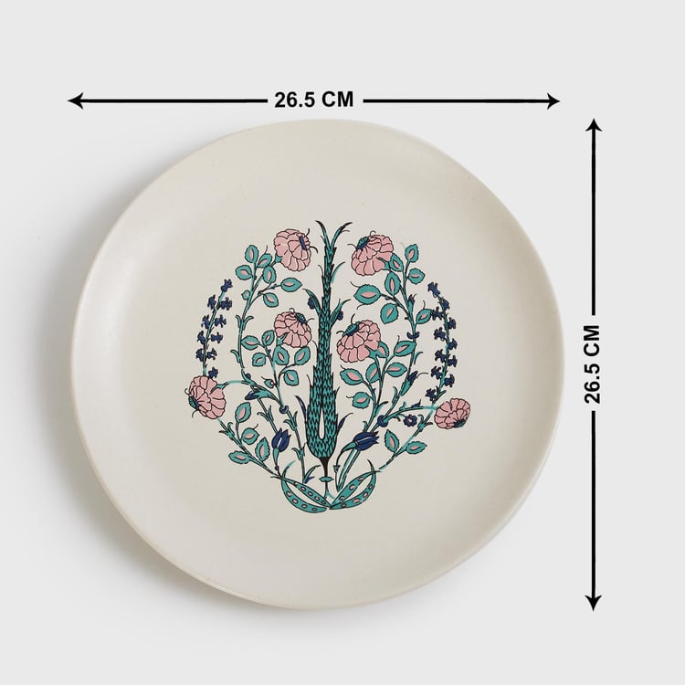 Fiesta White Floral Matt Stoneware Dinner Plate - 26.5cm