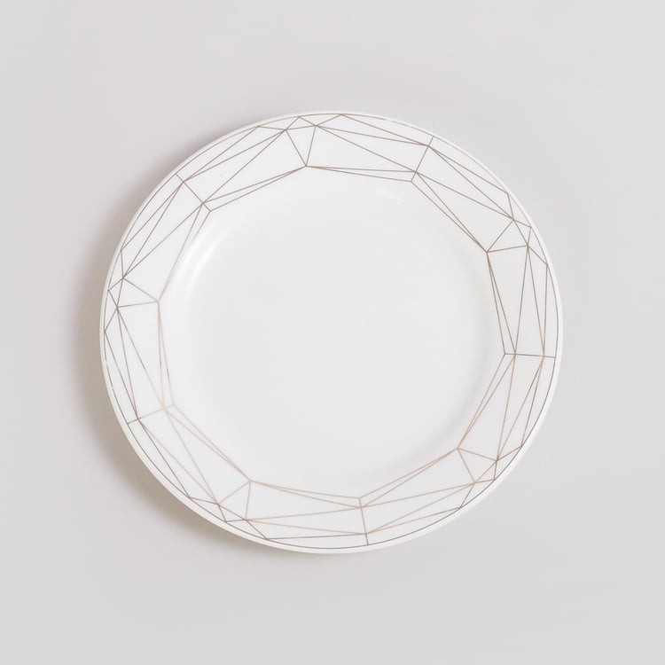 Fiesta White Golden Geometric Bone China Side Plate - 18cm