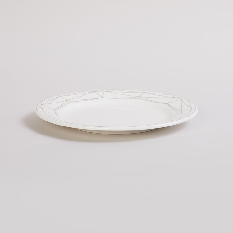 Fiesta White Golden Geometric Bone China Side Plate - 18cm