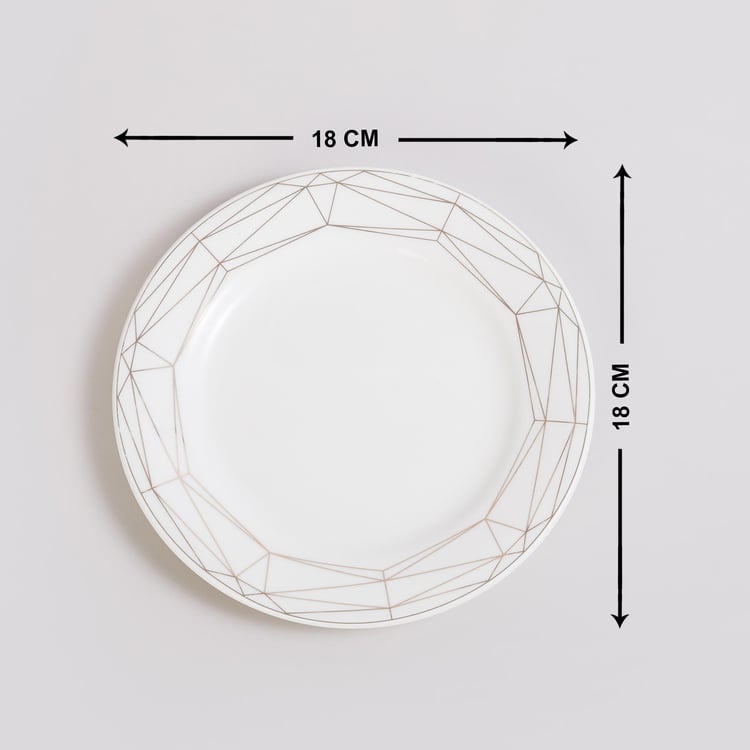 Fiesta White Golden Geometric Bone China Side Plate - 18cm