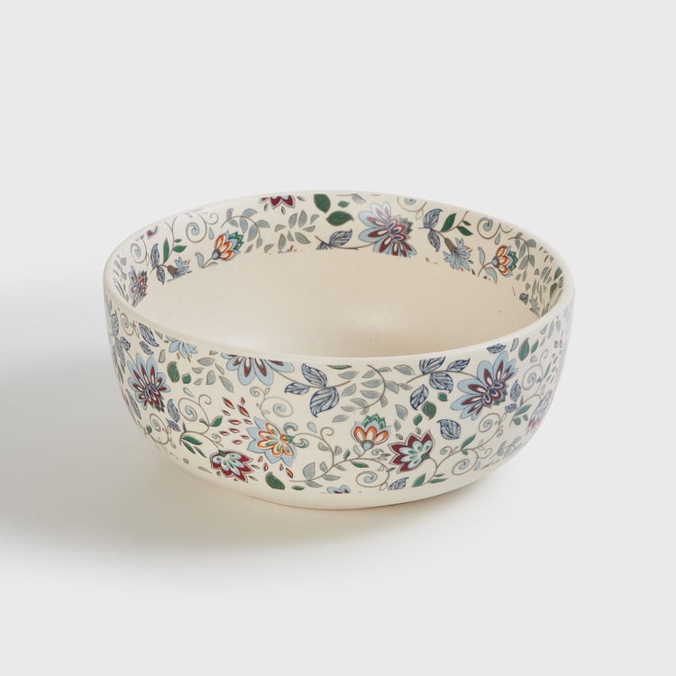 Fiesta White Floral Print Stoneware Serving Bowl - 1.5l