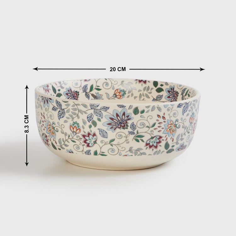 Fiesta White Floral Print Stoneware Serving Bowl - 1.5l