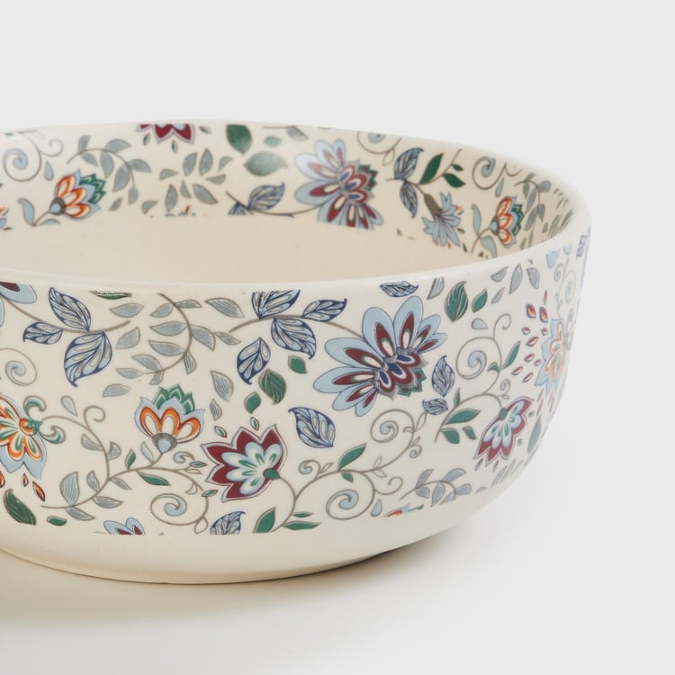 Fiesta White Floral Print Stoneware Serving Bowl - 1.5l