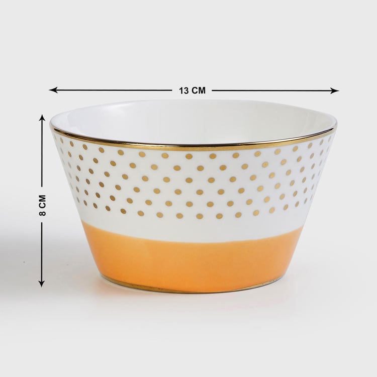 Fiesta-Zeno Yellow Colourblocked Bone China Serving Bowl - 470ml