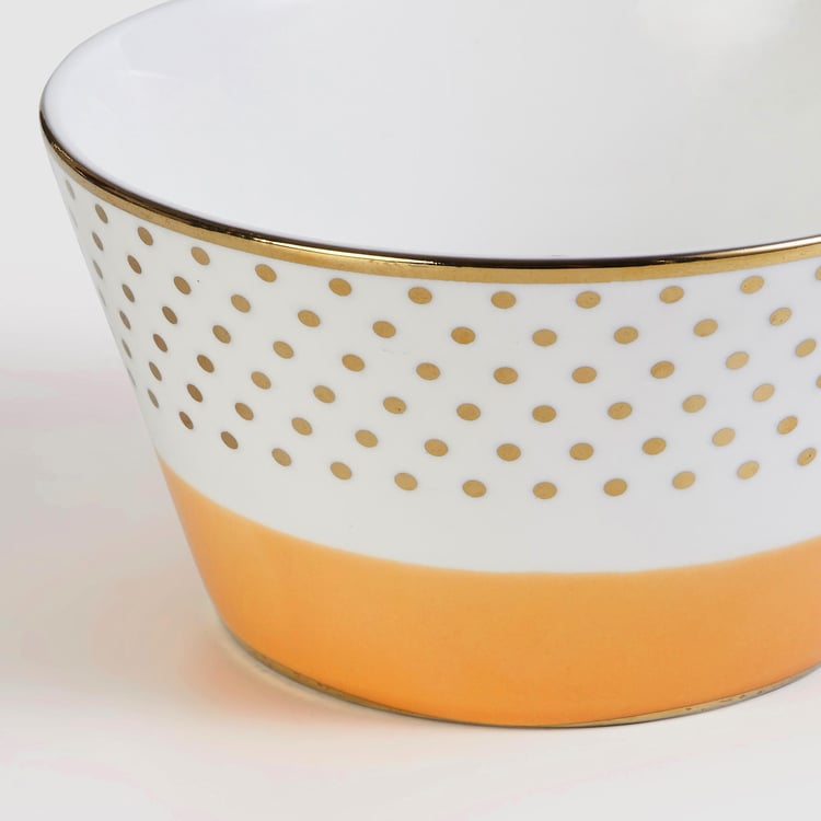 Fiesta-Zeno Yellow Colourblocked Bone China Serving Bowl - 470ml