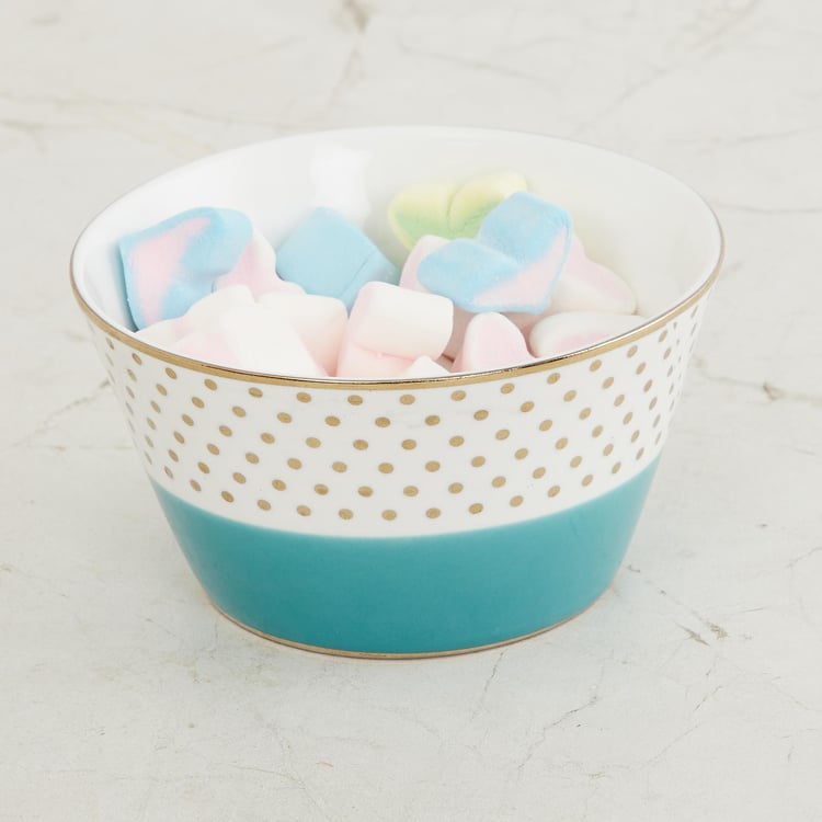 Fiesta-Zeno Blue Colourblocked Bone China Serving Bowl - 470ml