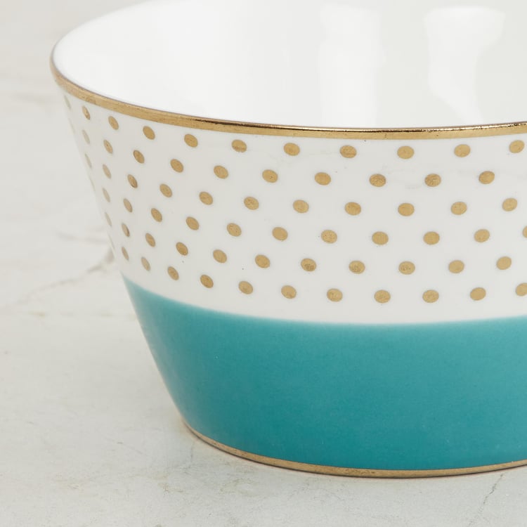Fiesta-Zeno Blue Colourblocked Bone China Serving Bowl - 470ml