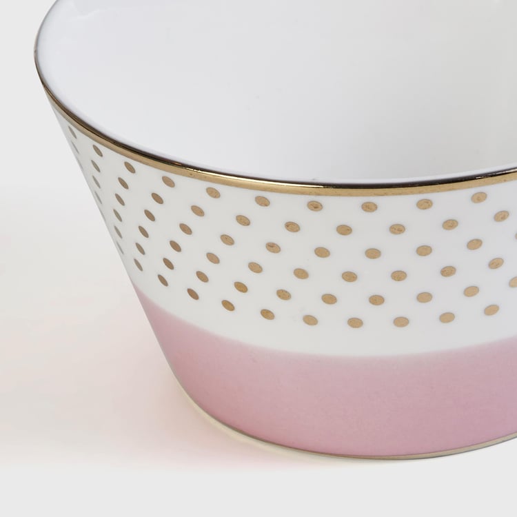 Fiesta-Zeno White Colourblocked Bone China Serving Bowl - 470ml