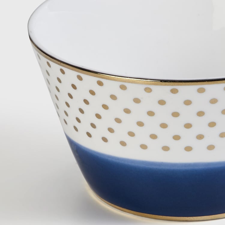 Fiesta-Zeno White Colourblocked Bone China Serving Bowl - 470ml