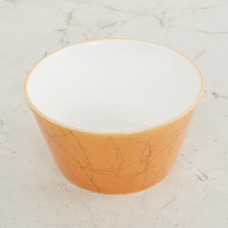 Fiesta-Zeno Yellow Printed Bone China Serving Bowl - 470ml