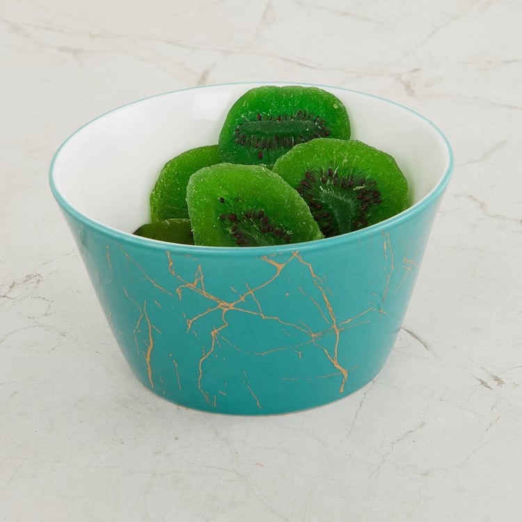 Fiesta-Zeno Teal Printed Bone China Serving Bowl - 470ml