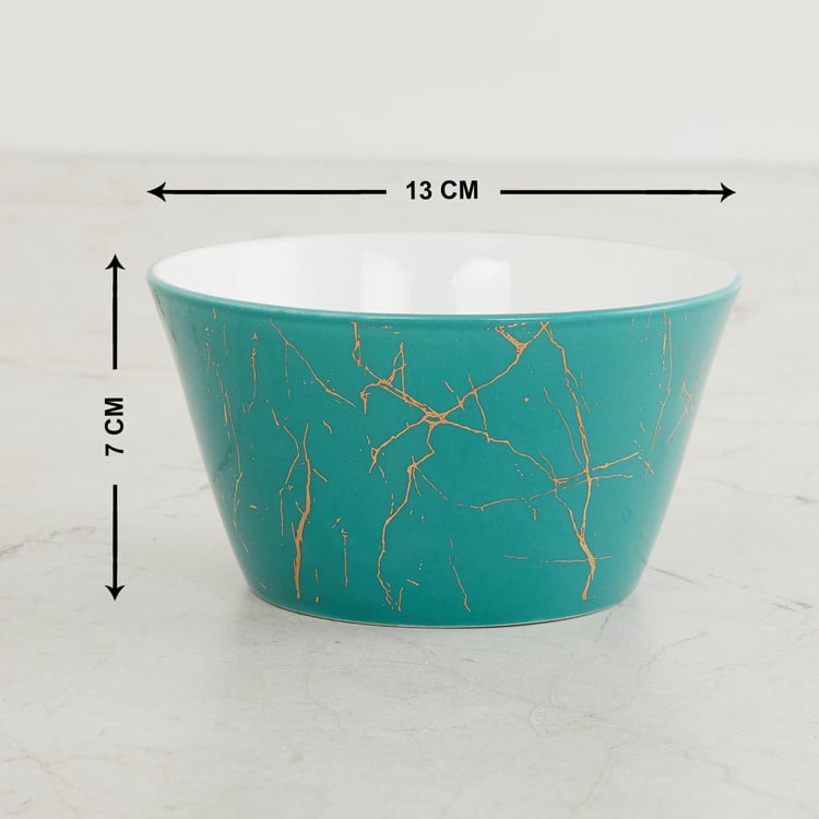 Fiesta-Zeno Teal Printed Bone China Serving Bowl - 470ml