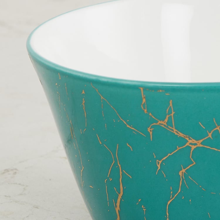 Fiesta-Zeno Teal Printed Bone China Serving Bowl - 470ml