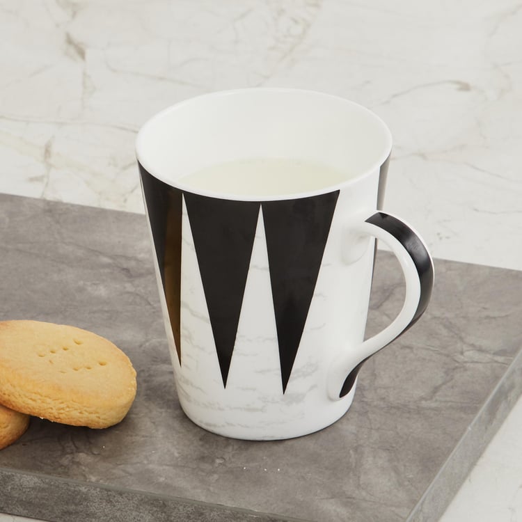 Fiesta-Moira Black Printed Bone China Coffee Mug - 340ml