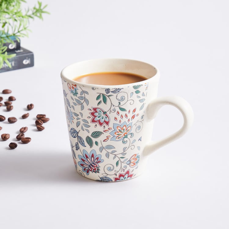 Fiesta White Floral Printed Stoneware Mug - 320ml