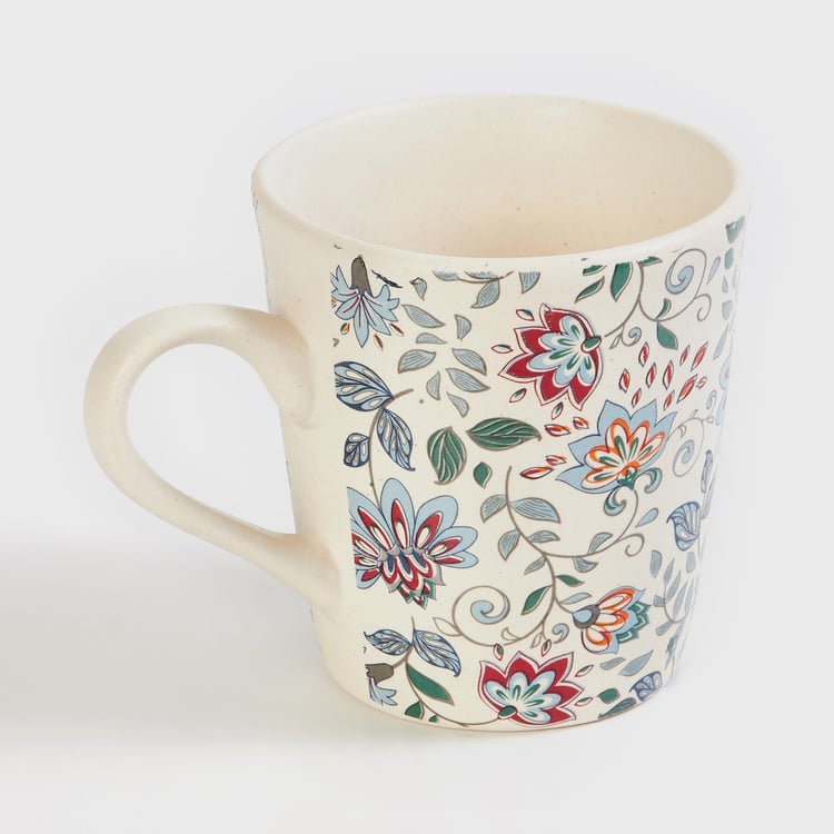 Fiesta White Floral Printed Stoneware Mug - 320ml