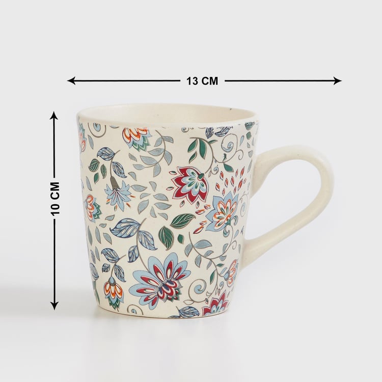 Fiesta White Floral Printed Stoneware Mug - 320ml